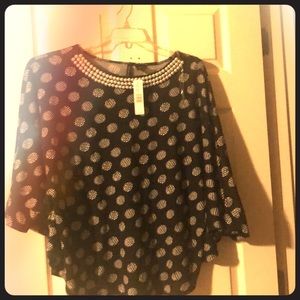 NWT. Black and white polka dot sweater